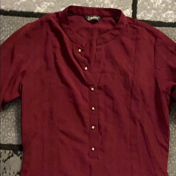 Wine colored kurta/long top - Picture 2 of 5
